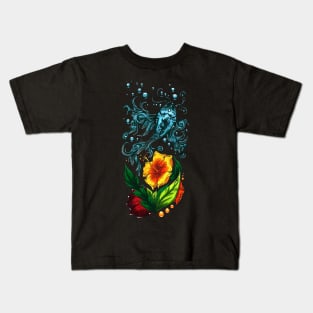 Koi and Hibiscus Kids T-Shirt